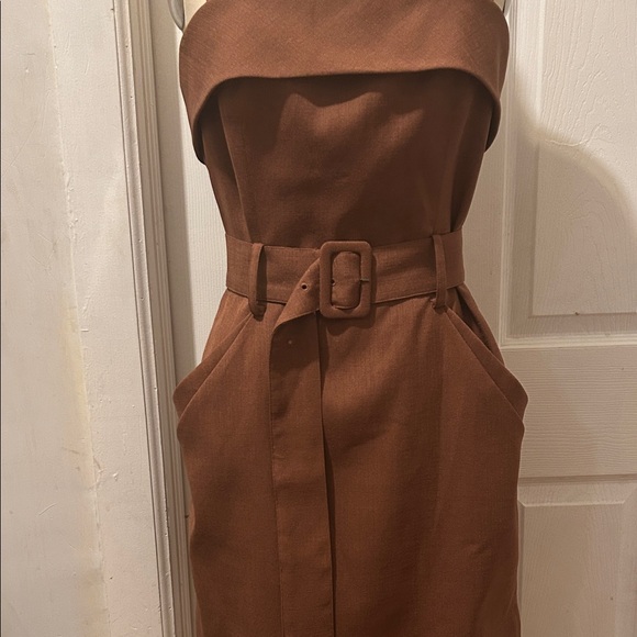Reiss Brown Belted Mini Dress - Picture 3 of 14